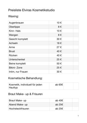 Preisliste