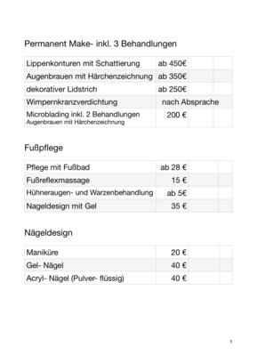 S.i.M.P.L Haarentfernung Preisliste